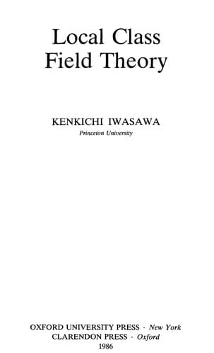 Tapa de Local class field theory