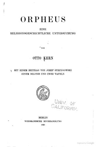 Tapa de Orpheus