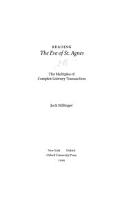 Tapa de Reading The eve of St. Agnes