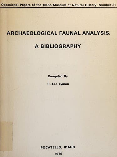Tapa de Archaeological faunal analysis