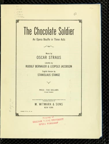 Tapa de The chocolate soldier