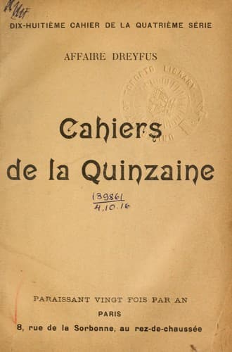 Tapa de Cahiers de la quinzaine