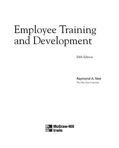 Tapa de Employee Training and Development