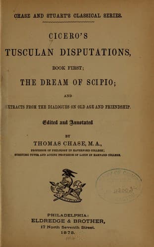 Tapa de Cicero's Tusculan disputations