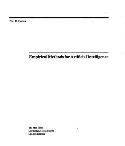 Tapa de Empirical methods for artificial intelligence