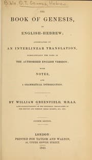 Tapa de The book of Genesis in English-Hebrew