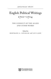 Tapa de English political writings, 1711--1714