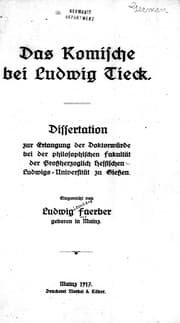 Tapa de Das Komische bei Ludwig Tieck