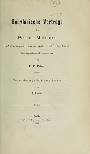 Tapa de Babylonische Verträge des Berliner Museums