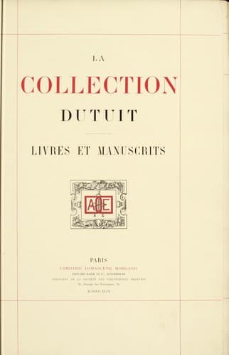 Tapa de La Collection Dutuit