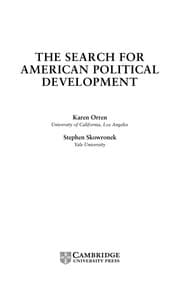 Tapa de The search for American political development