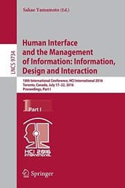 Tapa de Human Interface and the Management of Information : Information, Design and Interaction