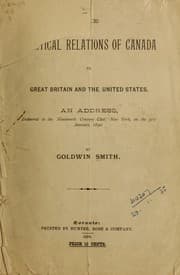 Tapa de The political relations of Canada to Great Britain and the United States