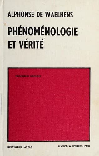 Tapa de Phénoménologie et vérité. --