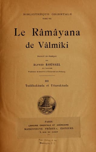Tapa de Le Râmâyana de Vâlmâki
