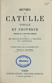 Tapa de Œuvres de Catulle, Tibulle et Properce
