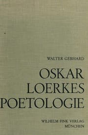 Tapa de Oskar Loerkes Poetologie
