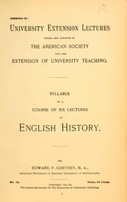 Tapa de Syllabus of a course of six lectures on English history