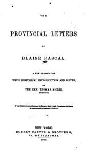 Tapa de The Provincial Letters of Blaise Pascal