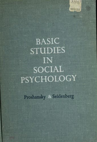 Tapa de Basic studies in social psychology
