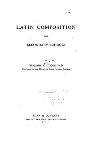 Tapa de Latin composition for secondary schools