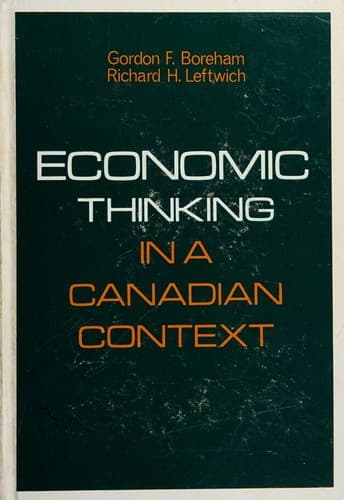 Tapa de Economic thinking in a Canadian context