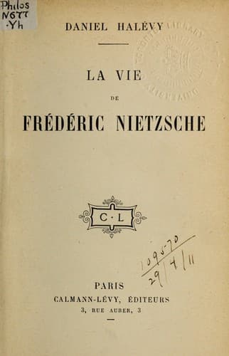 Tapa de La vie de Frédéric Nietzsche