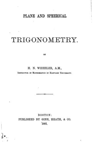 Tapa de Plane and Spherical Trigonometry