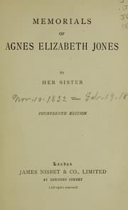 Tapa de Memorials of Agnes Elizabeth Jones