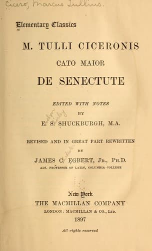 Tapa de M. Tulli Ciceronis Cato Maior de senectute