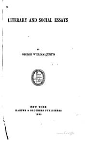 Tapa de Literary and Social Essays