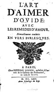 Tapa de L'art d'aimer d'Ovide avec les Remedes d'amour