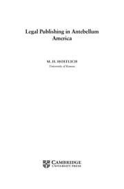 Tapa de Legal publishing in antebellum America