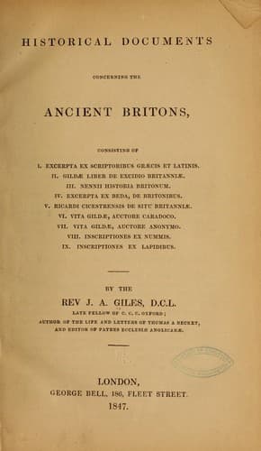Tapa de Historical documents concerning the ancient Britons