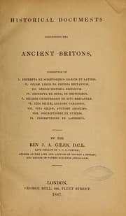 Tapa de Historical documents concerning the ancient Britons