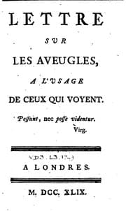 Tapa de Lettre sur les aveugles a l'usage de ceux qui voyent