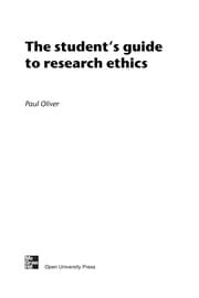 Tapa de The student's guide to research ethics