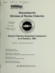 Tapa de Marine fisheries regulation summaries as of January, 2001