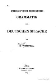 Tapa de Philosophisch-historische grammatik der Deutschen Sprache
