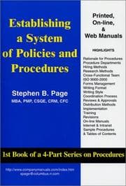 Tapa de Establishing a System of Policies and Procedures