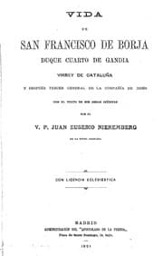 Tapa de Vida de San Francisco de Borja