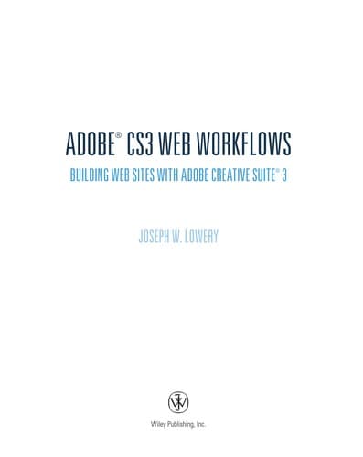 Tapa de Adobe CS3 web workflows