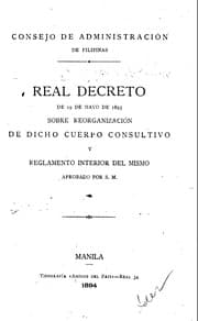 Tapa de Consejo de Administración de Filipinas