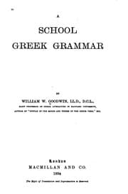 Tapa de A School Greek Grammar