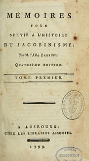 Tapa de Mémoires pour servir à l'histoire du jacobinisme