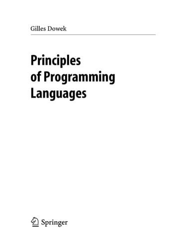 Tapa de Principles of programming languages