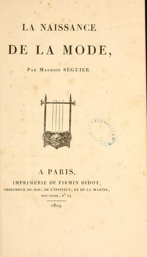 Tapa de La naissance de la mode