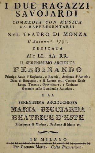 Tapa de I due ragazzi savojardi