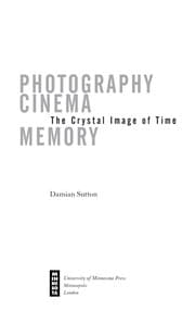 Tapa de Photography, cinema, memory