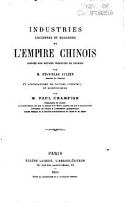 Tapa de Industries anciennes et modernes de l'Empire chinois. d'après des notices